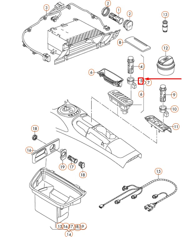 NEW AUDI R8 42 POWER OUTLET EXPANSION PLUG 1J0919341A ORIGINAL