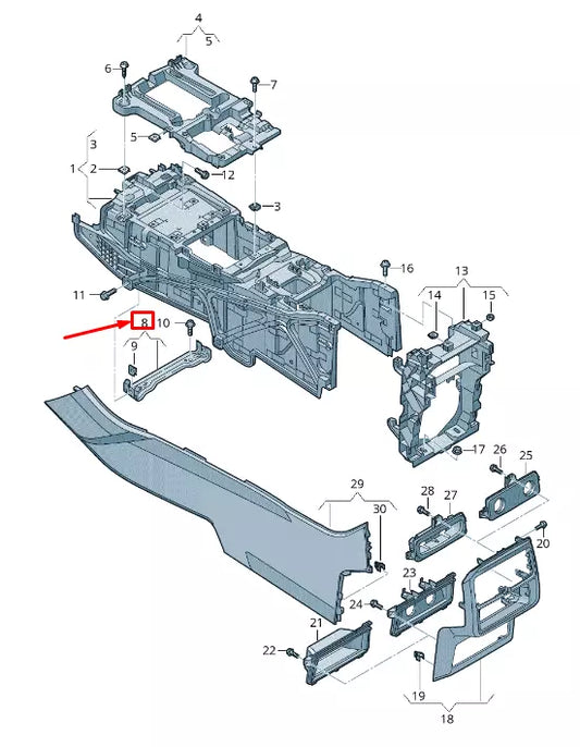 NEW VW TOUAREG CR FRONT CONSOLE SECURING BRACKET 4M0863345