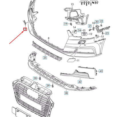 NEW AUDI A3 8V FRONT BUMPER TOWING EYE COVER 8V3807241BGRU ORIGINAL