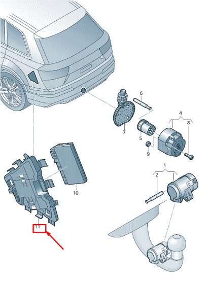 new audi q7 4m trailer detection control unit retainer 4m0907297 original