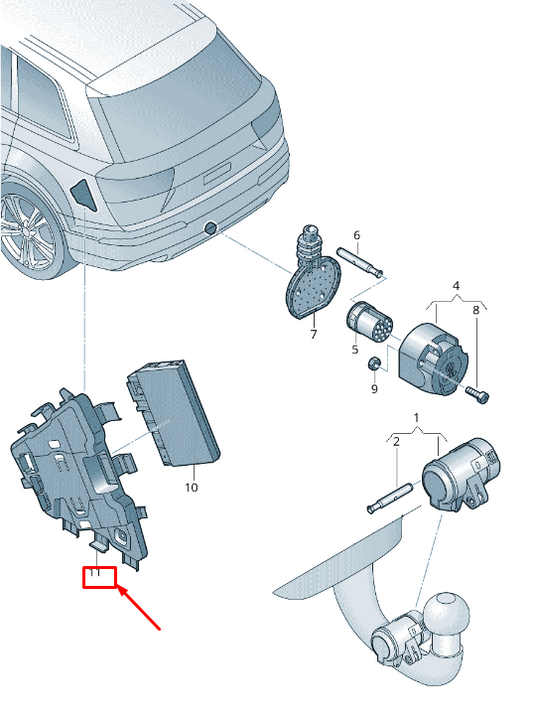 new audi q7 4m trailer detection control unit retainer 4m0907297 original