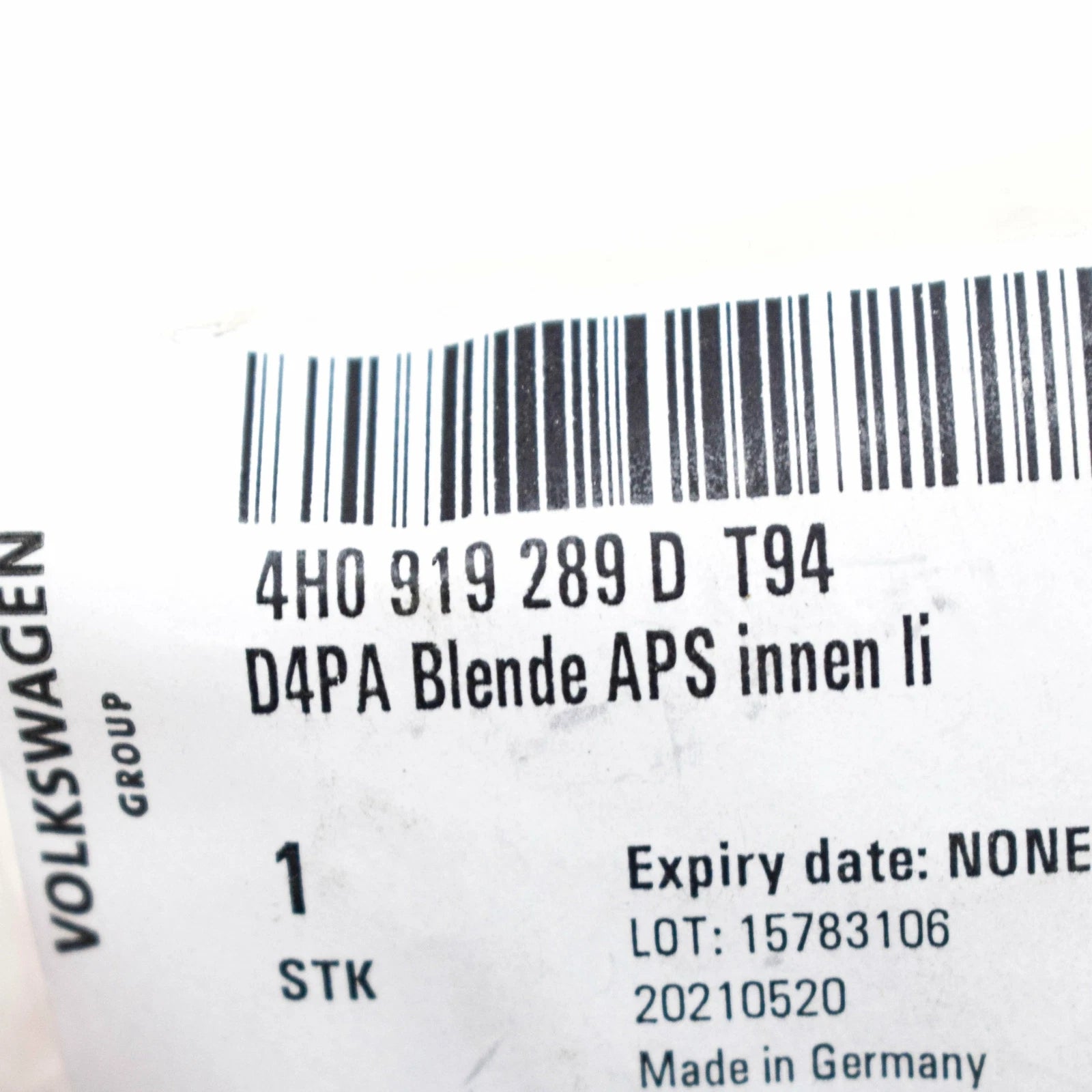 NEW AUDI A8 S8 4H FRONT LEFT INNER PDC HOLDER SENSOR 4H0919289DT94 ORIGINAL