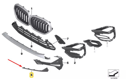 NEW BMW X1 F48 FRONT LEFT GRILLE SIDE TRIM 51117954257 ORIGINAL