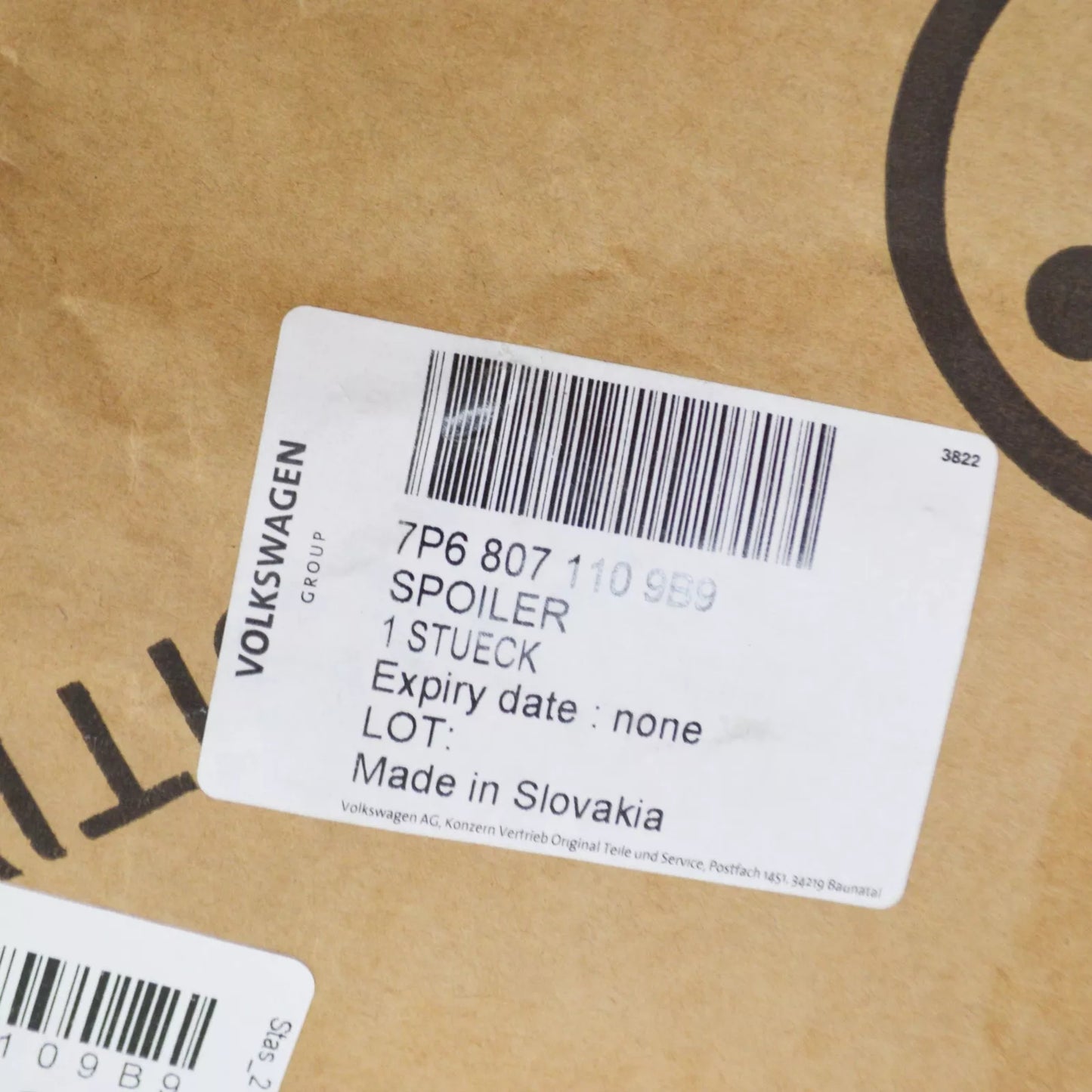 NEW VOLKSWAGEN TOUAREG 7P FRONT BUMPER LOWER SPOILER 7P68071109B9 ORIGINAL