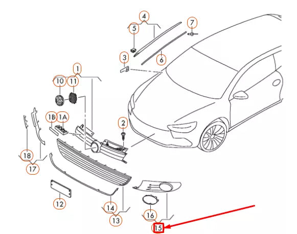 NEW VW GOLF MK6 FRONT BUMPER LEFT OUTER VENT GRILLE 1K9854661A ORIGINAL