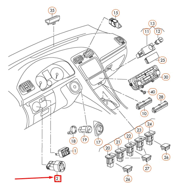 NEW VOLKSWAGEN GOLF 5K MK6 HEADLIGHT SWITCH CONTROL UNIT 3C8941431DXSH ORIGINAL