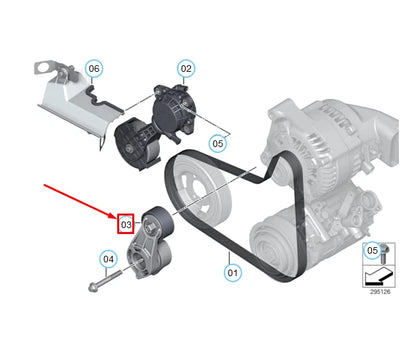 NEW BMW 3 F30 MECHANICAL BELT TENSIONER 11287603347 7603347 ORIGINAL