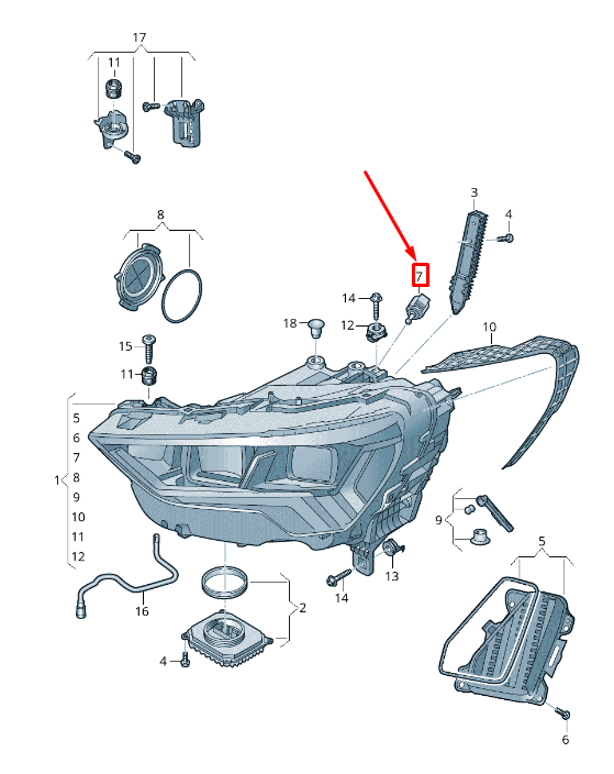 new audi q3 f3 headlight range control motor 83a941295 original