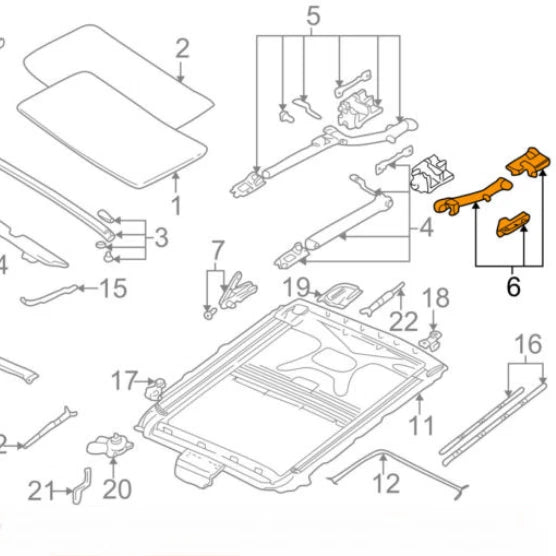 NEW BMW 5 E39 SUNROOF WATER CHANNEL LEFT REPAIR KIT 54128202279 ORIGINAL