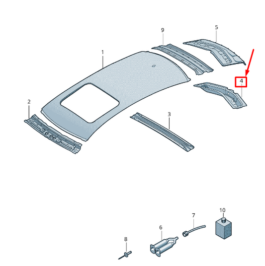 new audi a6 avant c7 rear inner roof frame 4g9817983 original