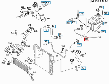 NEW MERCEDES-BENZ E W211 EXPANSION TANK VENT HOSE A2115010425 64 ORIGINAL