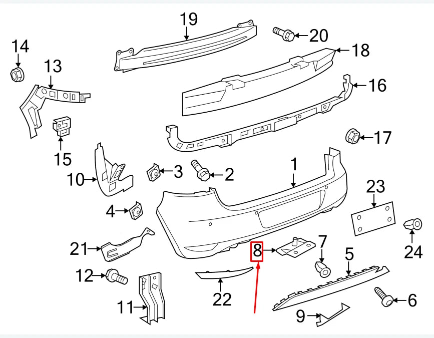 NEW VW GOLF VI 5K MK6 REAR RIGHT BUMPER SPOILER ADAPTER 5K6802658B ORIGINAL
