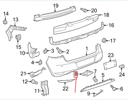 NEW VW GOLF VI 5K MK6 REAR RIGHT BUMPER SPOILER ADAPTER 5K6802658B ORIGINAL