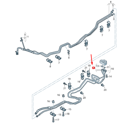 new vw transporter vi t6 rear refrigerant line 7e3820888e original