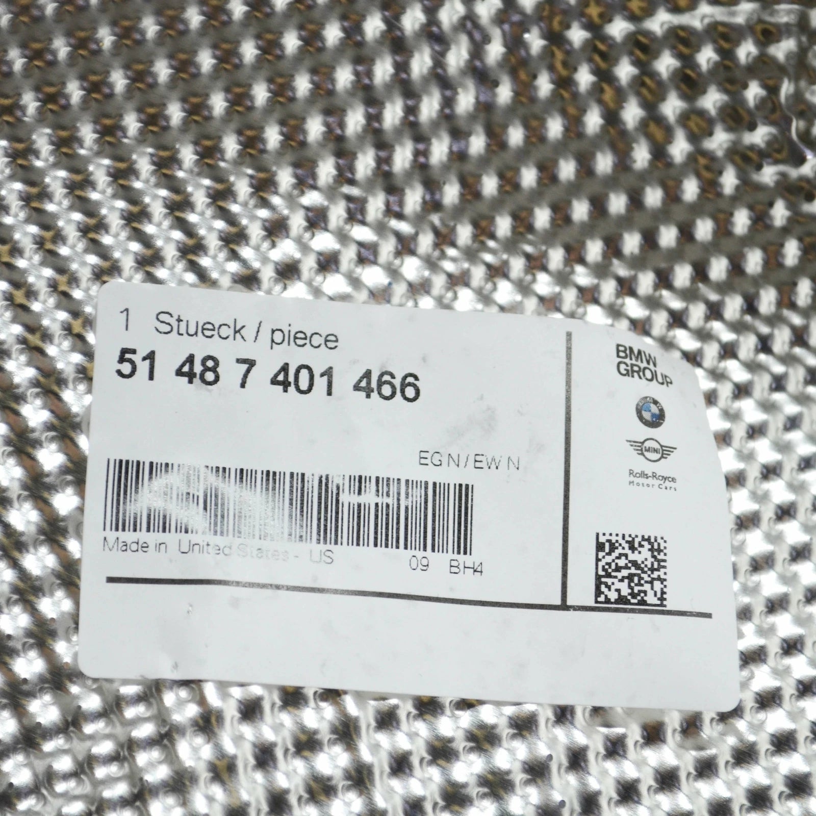 NEW BMW X3 G01 REAR RIGHT SILENCER HEAT INSULATION 51487401466 ORIGINAL