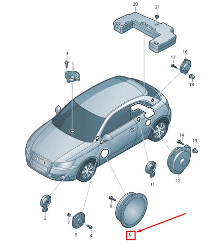 NEW AUDI A1 8X FRONT DOOR MID-RANGE BASS SPEAKER 8X0035415D