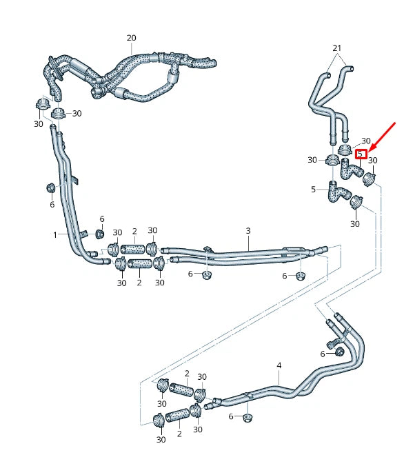 NEW AUDI Q7 4M ENGINE COOLANT HOSE 4M0121123G