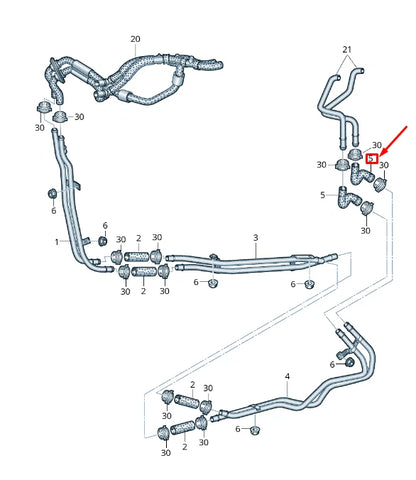 NEW AUDI Q7 4M ENGINE COOLANT HOSE 4M0121123G