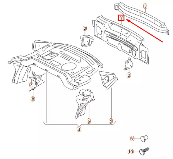 NEW AUDI A6 C7 REAR CROSS PANEL REINFORCEMENT 4G5813331 ORIGINAL