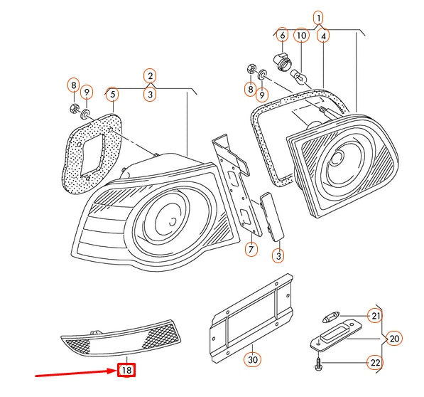 NEW VOLKSWAGEN PASSAT B6 REAR LIGHT REFLECTOR RIGHT 3C0945106A