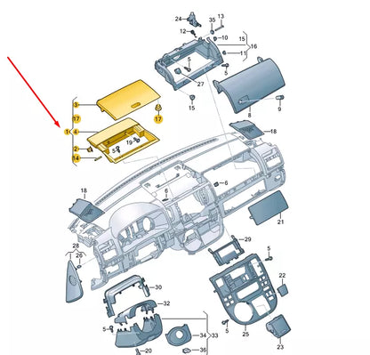 NEW VW TRANSPORTER T5 DASH CENTRE STOWAGE COMPARTMENT LHD 7E5857922J81U ORIGINAL
