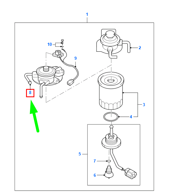 new ford ranger mk2 fuel filter body 6m34-20490-aa 5036977 original