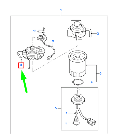 new ford ranger mk2 fuel filter body 6m34-20490-aa 5036977 original