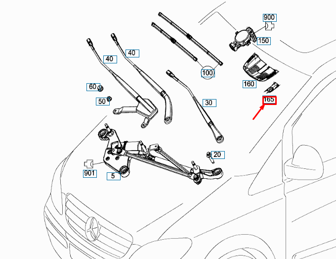 NEW MB VITO W447 RAIN AND LIGHT SENSOR COVER TRIM A44782102009051 ORIGINAL