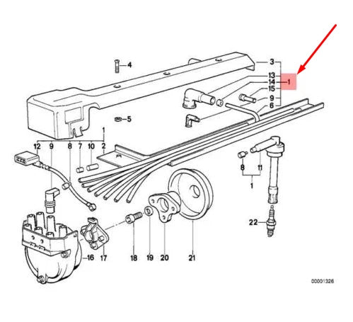 NEW BMW M5 E34 IGNITION WIRING 12121312680 1312680 ORIGINAL