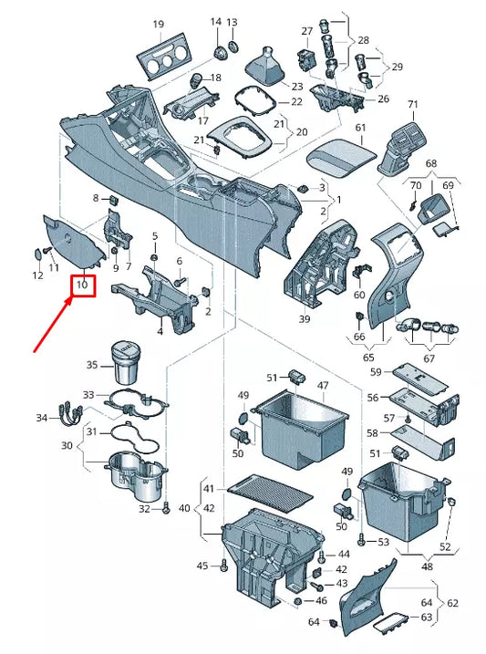 NEW AUDI RSQ3 8U RIGHT CENTER CONSOLE SIDE PANEL TRIM LHD 8U18633064PK