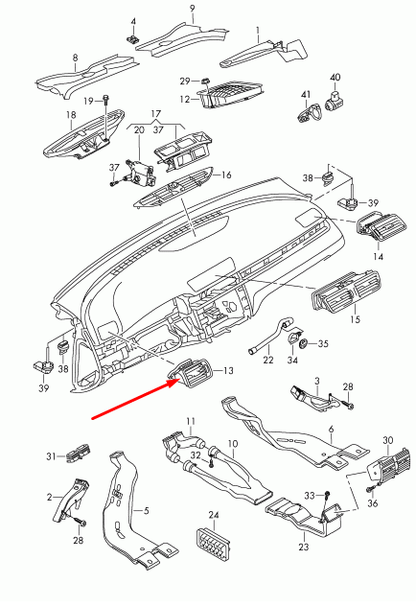 new volkswagen passat b6 dashboard right air vent rhd 3c2819702e1qb original