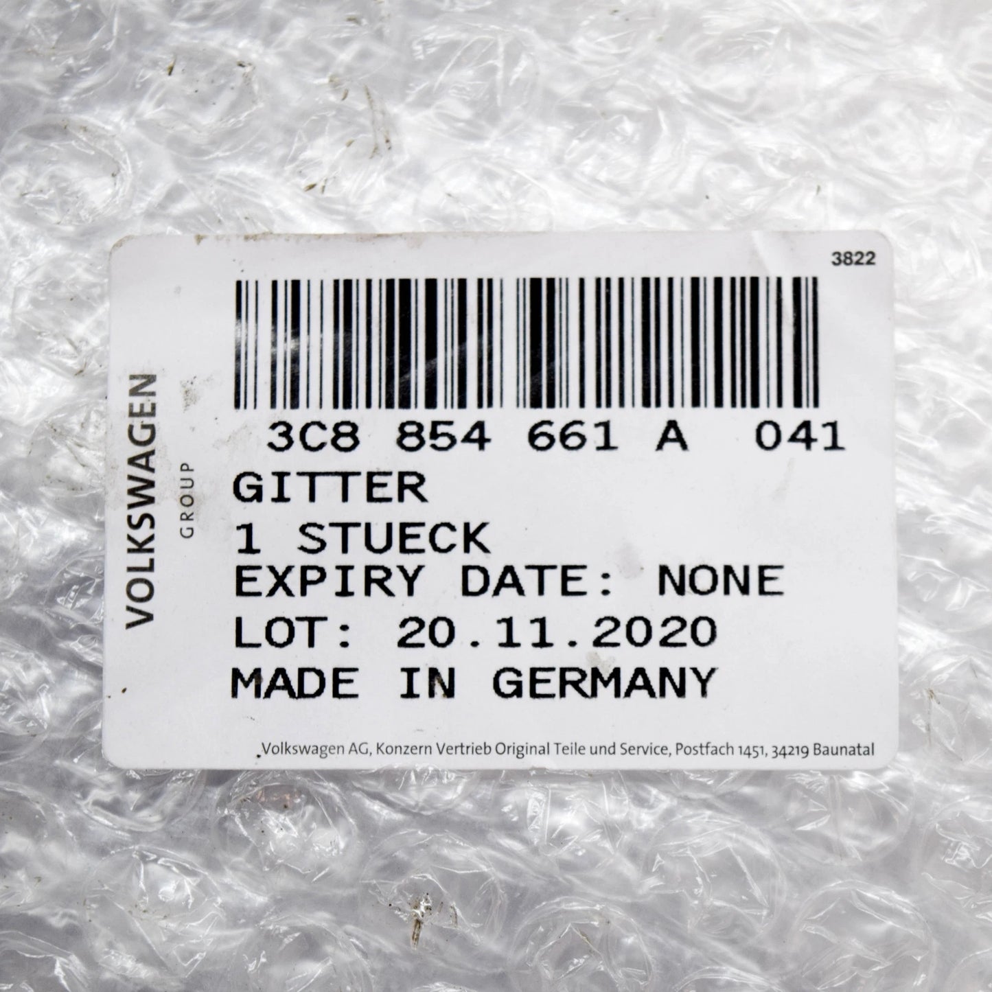 NEW VOLKSWAGEN CC 358 LEFT FOG LIGHT GRILLE 3C8854661A041 3C8854661A 041