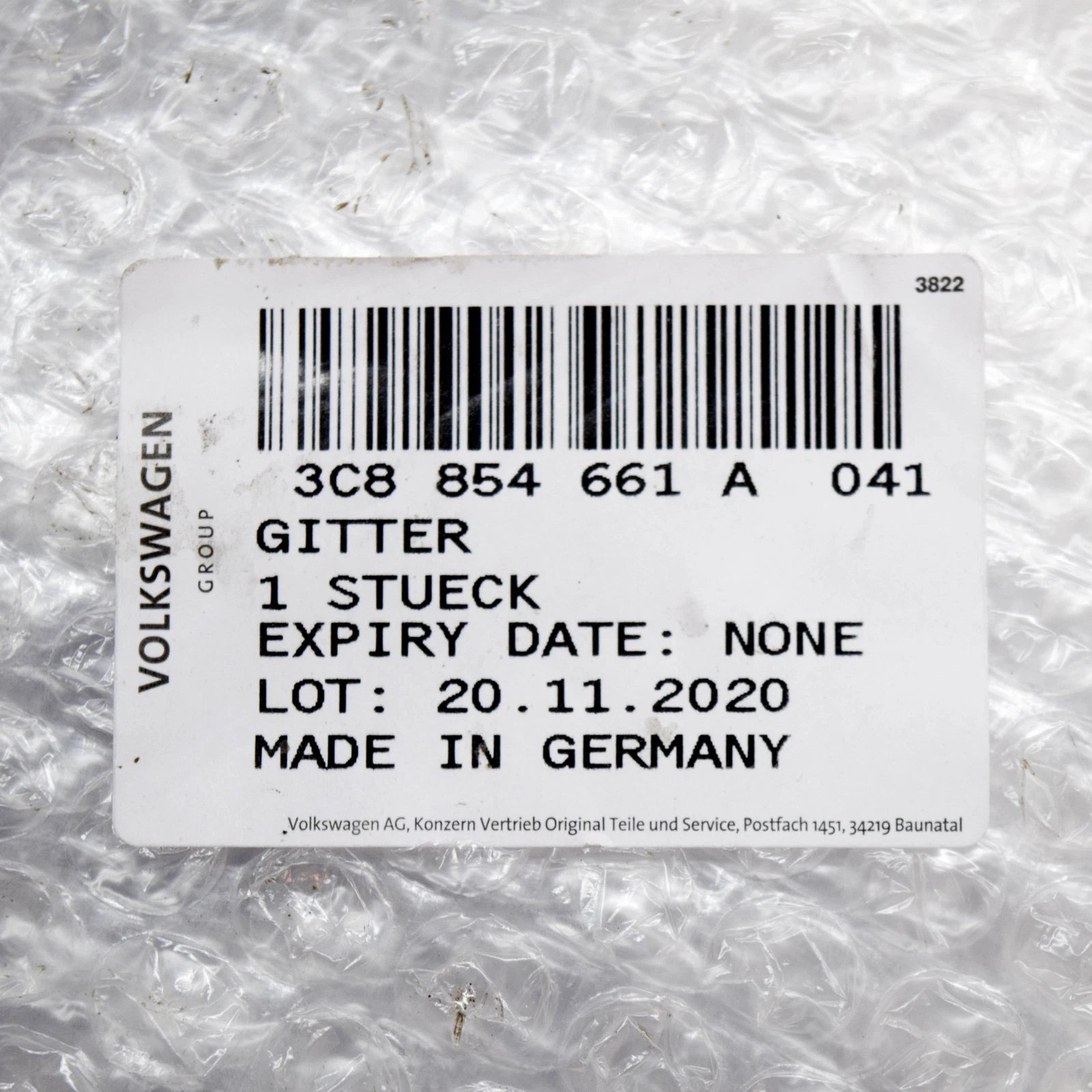 NEW VOLKSWAGEN CC 358 LEFT FOG LIGHT GRILLE 3C8854661A041 3C8854661A 041