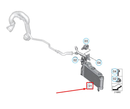 NEW BMW 3 COUPE E92 LEFT AUXILIARY RADIATOR 7602241 17117602241 ORIGINAL