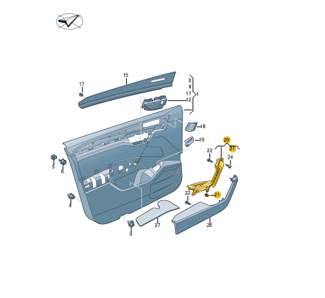 new volkswagen touareg cr7 left front opening handle lhd 7618671793ep original
