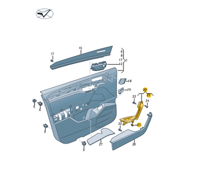 new volkswagen touareg cr7 left front opening handle lhd 7618671793ep original