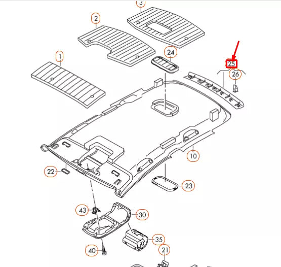 NEW VOLKSWAGEN GOLF MK5 REAR ROOF END TRIM 1K6867617D82V ORIGINAL