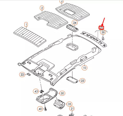 NEW VOLKSWAGEN GOLF MK5 REAR ROOF END TRIM 1K6867617D82V ORIGINAL