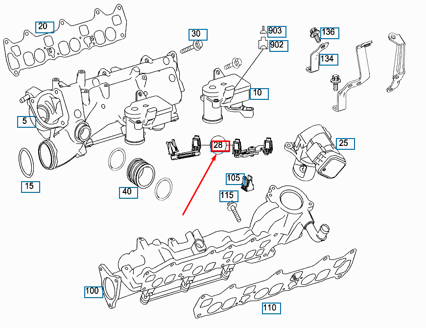 NEW MB GL X164 INTAKE MANIFOLD ADJUSTING UNIT LINKAGE A6421440035 ORIGINAL