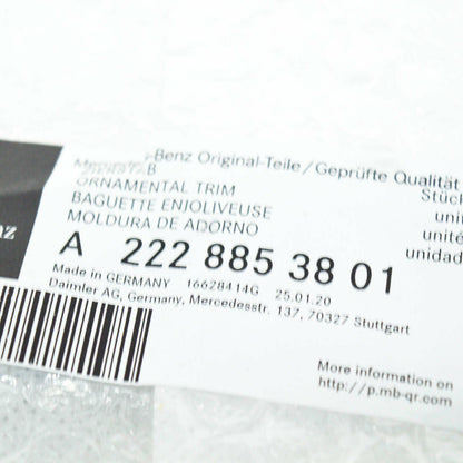 NEW MERCEDES-BENZ S-CLASS W222 FRONT BUMPER RIGHT TOP TRIM A2228853801 ORIGINAL