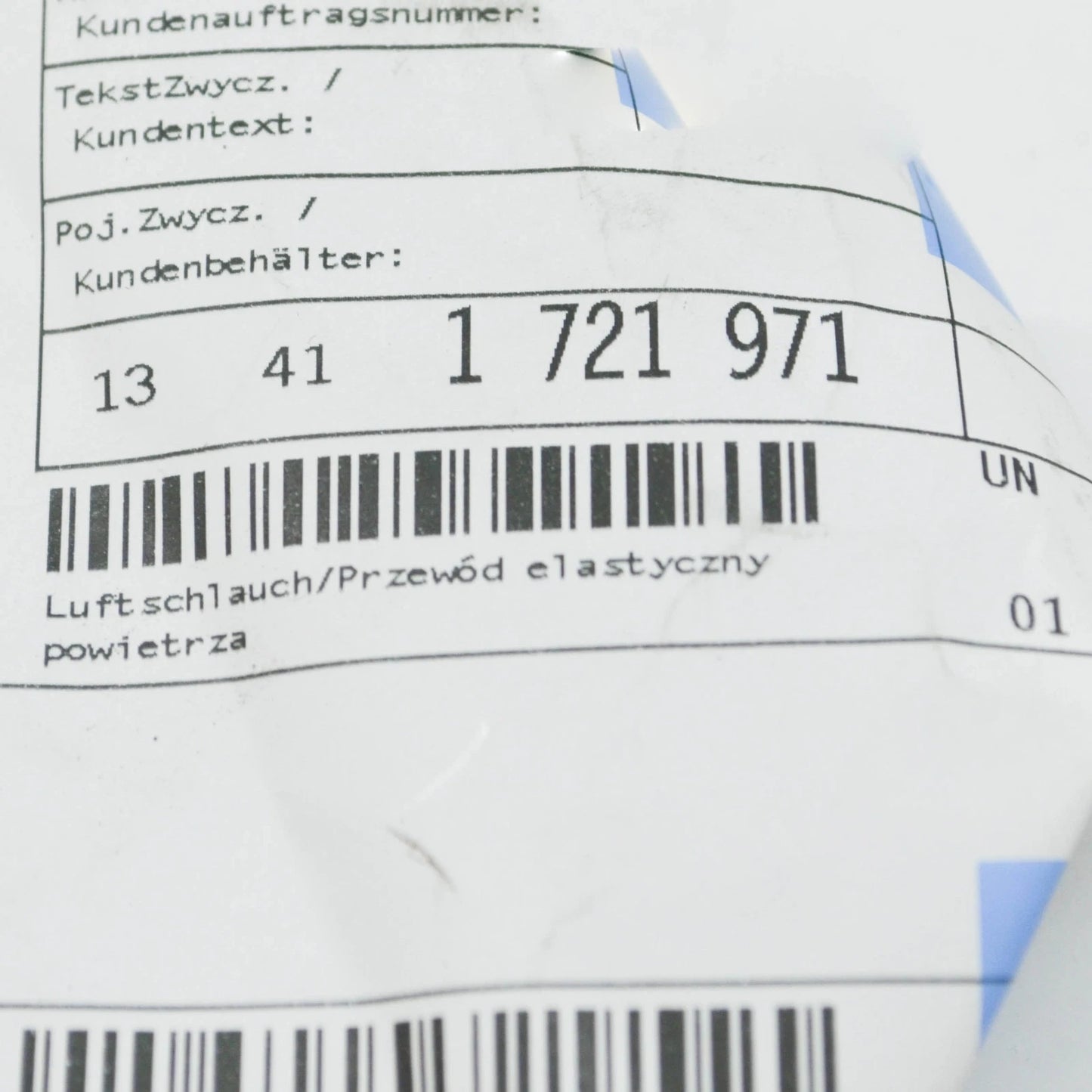 NEW BMW 3 E30 IDLE VALVE AIR HOSE 13411721971 1721971 ORIGINAL