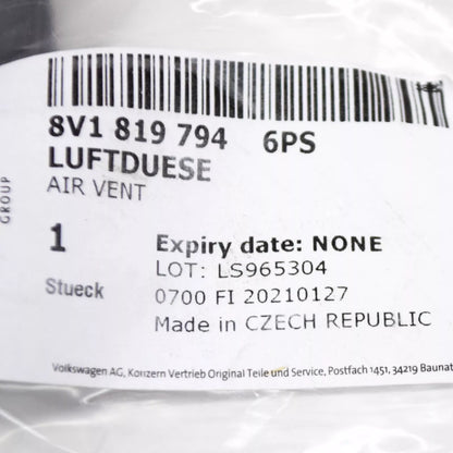 NEW AUDI A3 8V DASHBOARD RIGHT AIR VENT LHD 8V18197946PS ORIGINAL