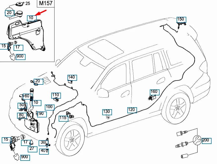 NEW MERCEDES-BENZ GL-CLASS X166 WINDOW WASHER TANK A1668690420