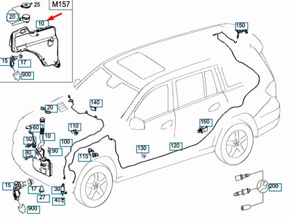 NEW MERCEDES-BENZ GL-CLASS X166 WINDOW WASHER TANK A1668690420