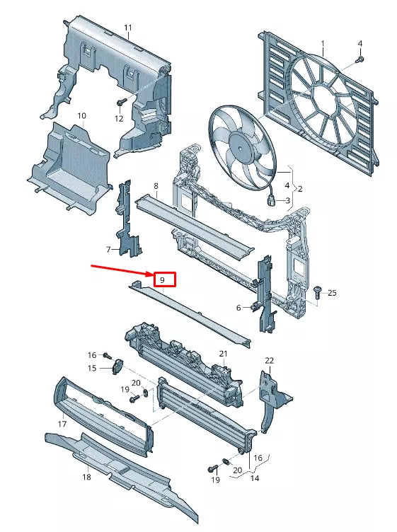 NEW AUDI E-TRON GEN LOWER ENGINE RADIATOR SUPPORT AIR GUIDE 4KE121286C