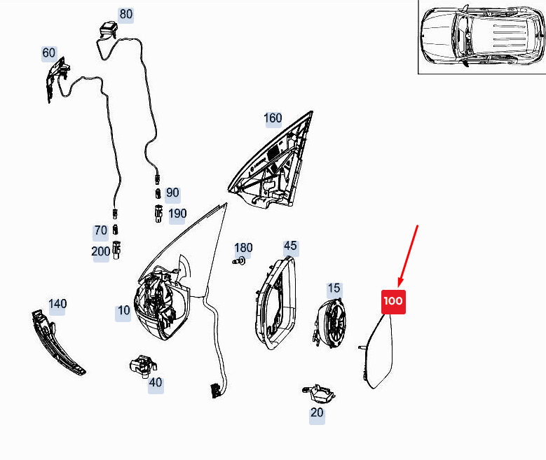 NEW MERCEDES-BENZ GLE W167 FRONT LEFT DOOR MIRROR GLASS A1678106701 ORIGINAL
