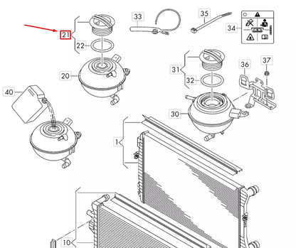 NEW AUDI A3 8V COOLANT EXPANSION TANK CAP 2Q0121321A