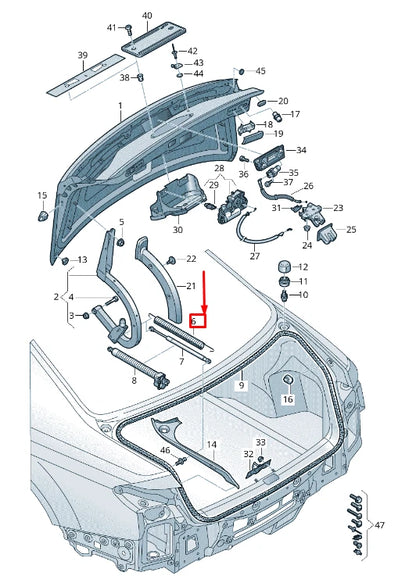 NEW AUDI A8 4N REAR TRUNK LID SPRING 4N0827665