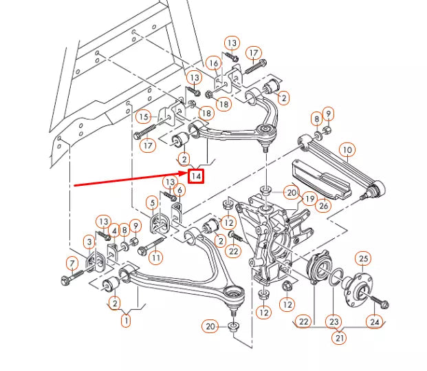 NEW AUDI R8 42 REAR LEFT UPPER CONTROL ARM 420505323D ORIGINAL