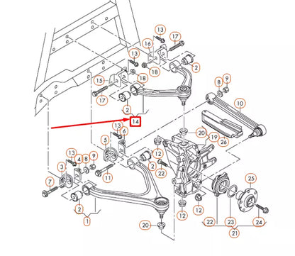 NEW AUDI R8 42 REAR LEFT UPPER CONTROL ARM 420505323D ORIGINAL